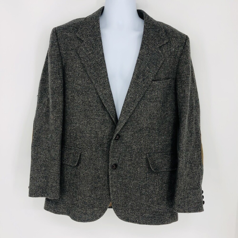 Pendleton Men's Gray Wool Long Sleeve Single Breasted 2 Button Overcoat Size 42
